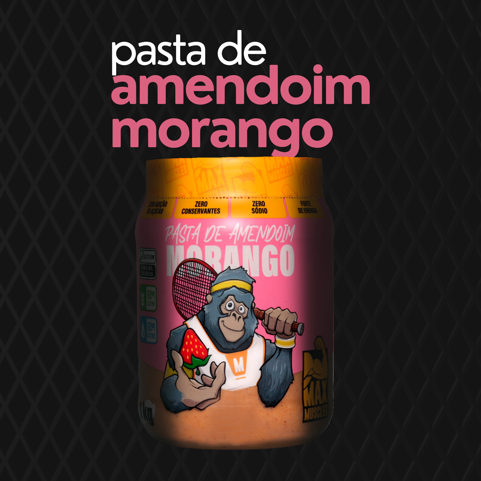 PASTA DE AMENDOIM MORANGO 1KG
