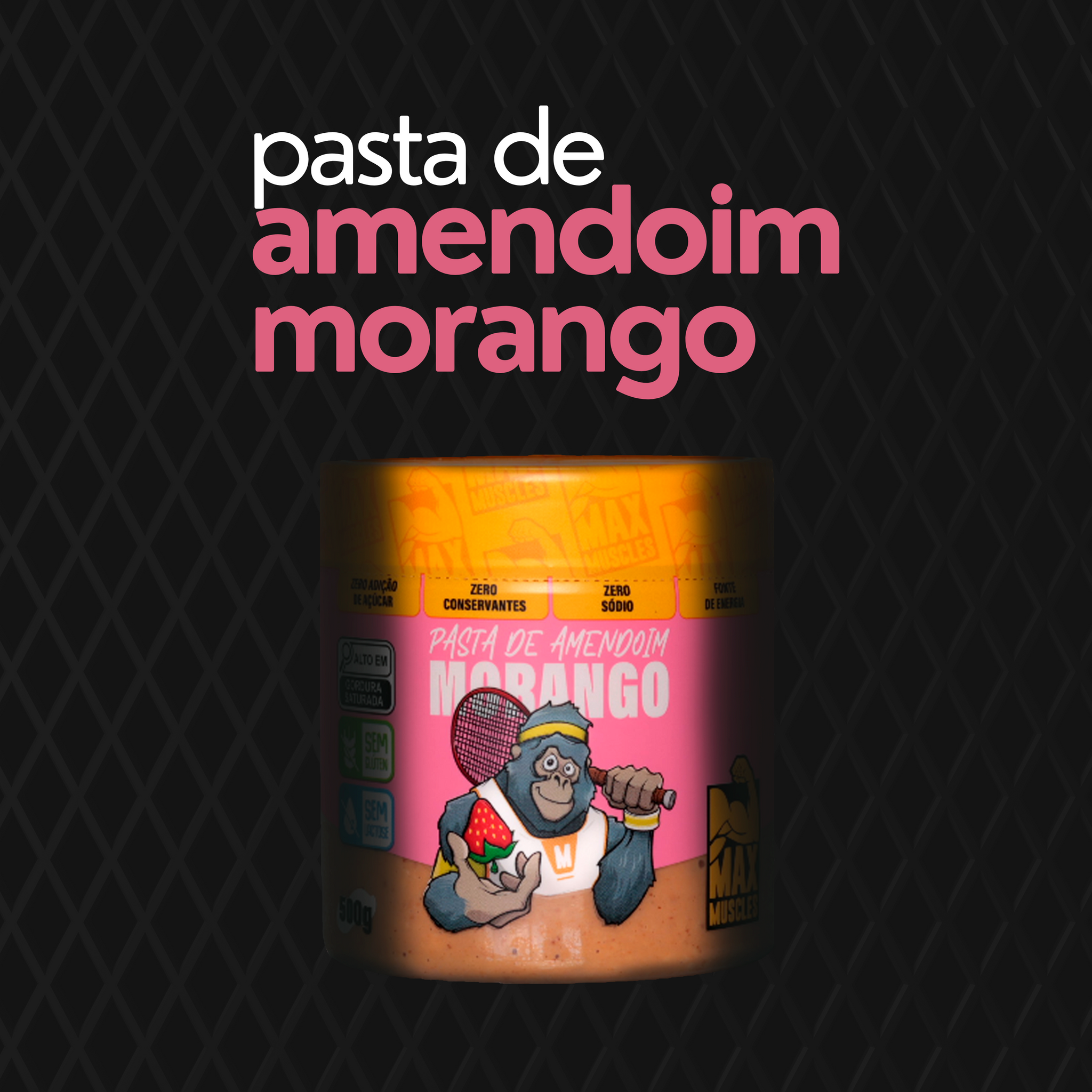 PASTA DE AMENDOIM MORANGO 500G